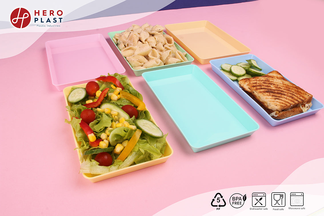 Set of 3 Large + 3 Small square plates