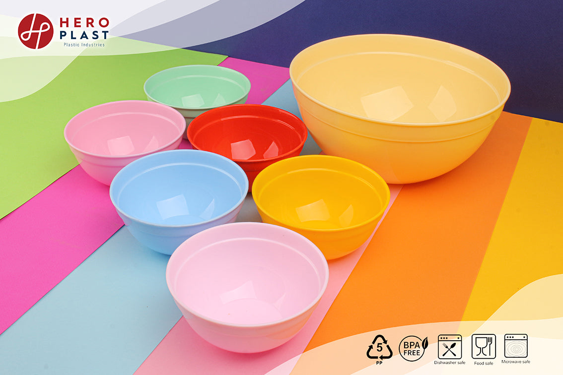 salad bowl & six small bowls