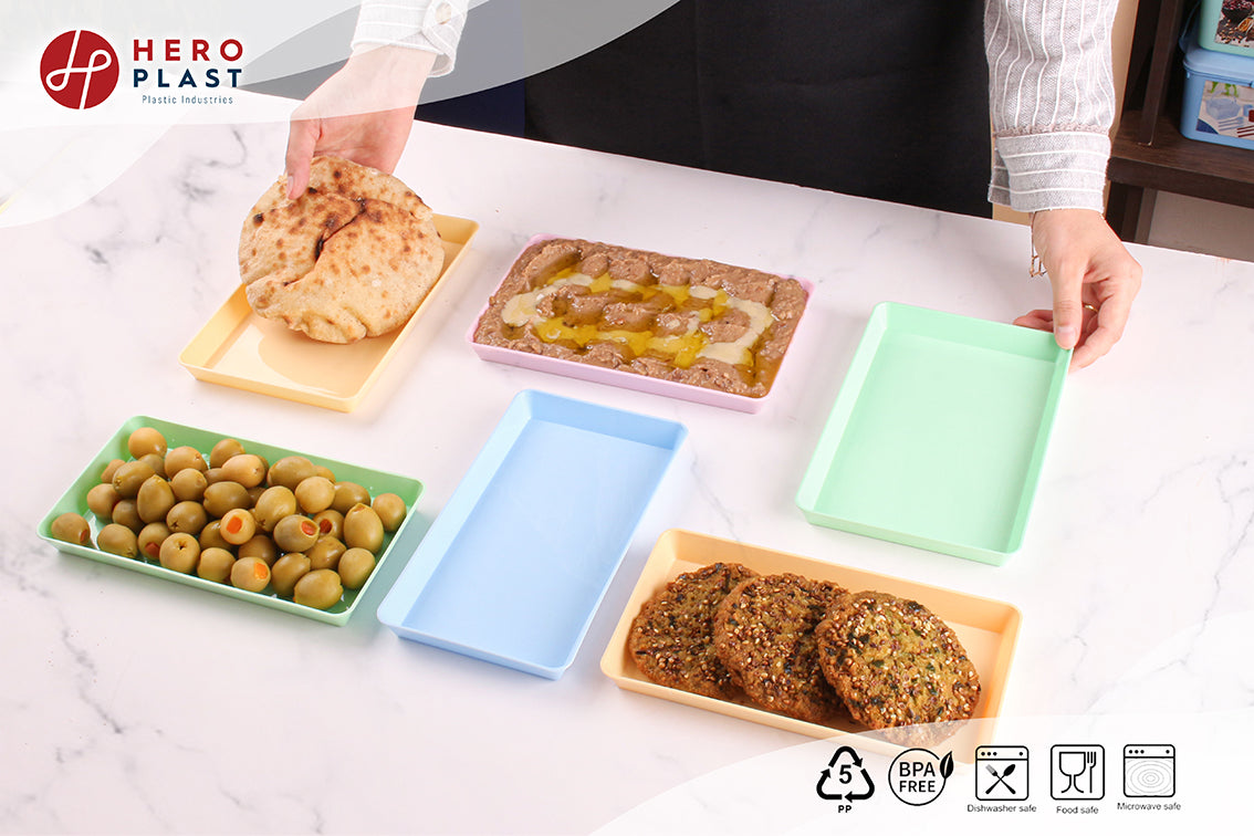 Set of 3 Large + 3 Small square plates