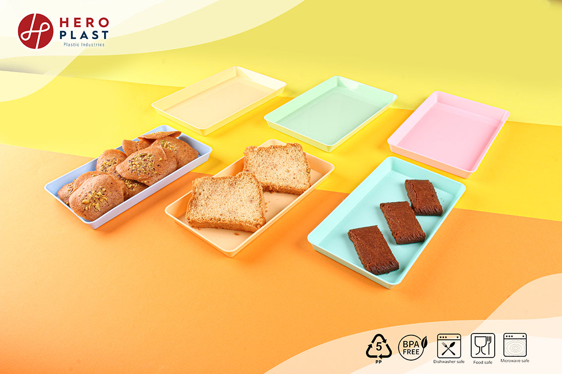 Set of 3 Large + 3 Small square plates