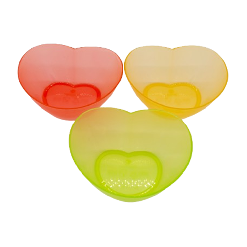 Set of 3 Translucent Heart-Shaped Bowls