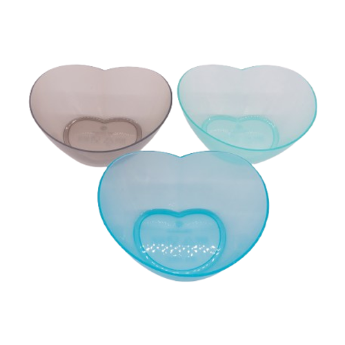 Set of 3 Translucent Heart-Shaped Bowls