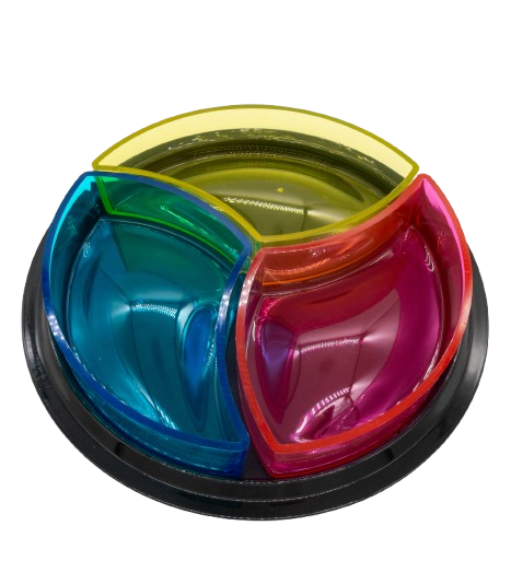 Set of 3 Snack Acrylic Plates with Tray