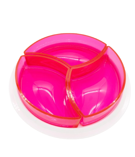 Set of 3 Snack Acrylic Plates with Tray