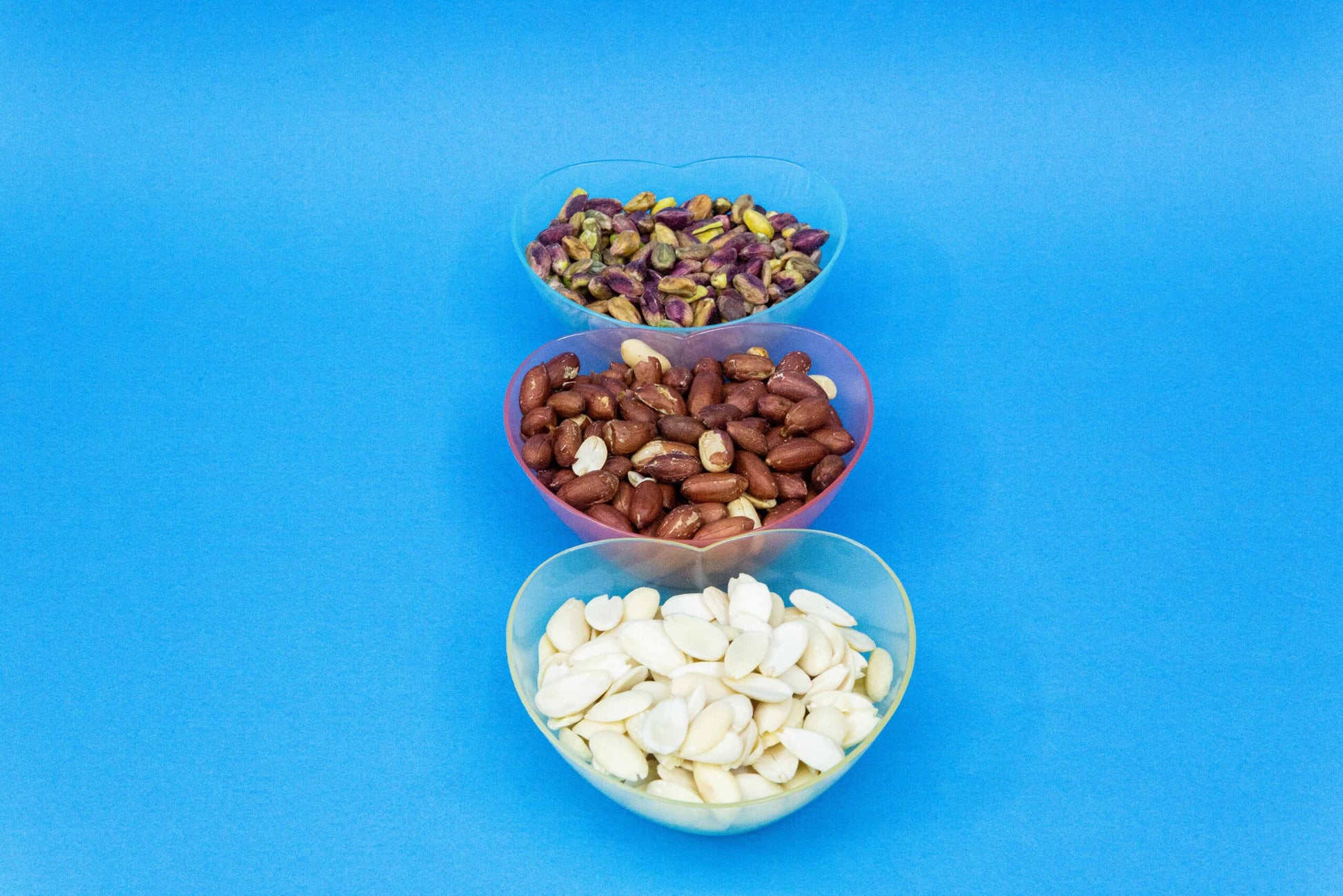 Set of 3 Translucent Heart-Shaped Bowls