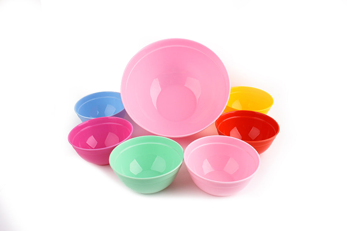 salad bowl & six small bowls