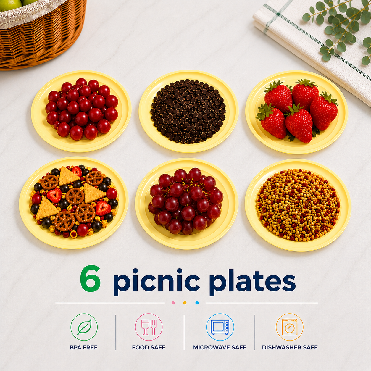 6 Picnic Plates (H11)