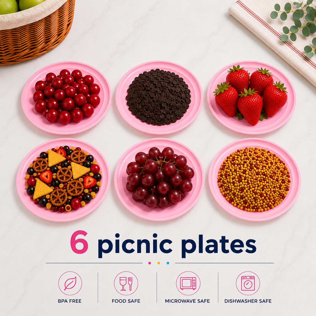 6 Picnic Plates (H11)