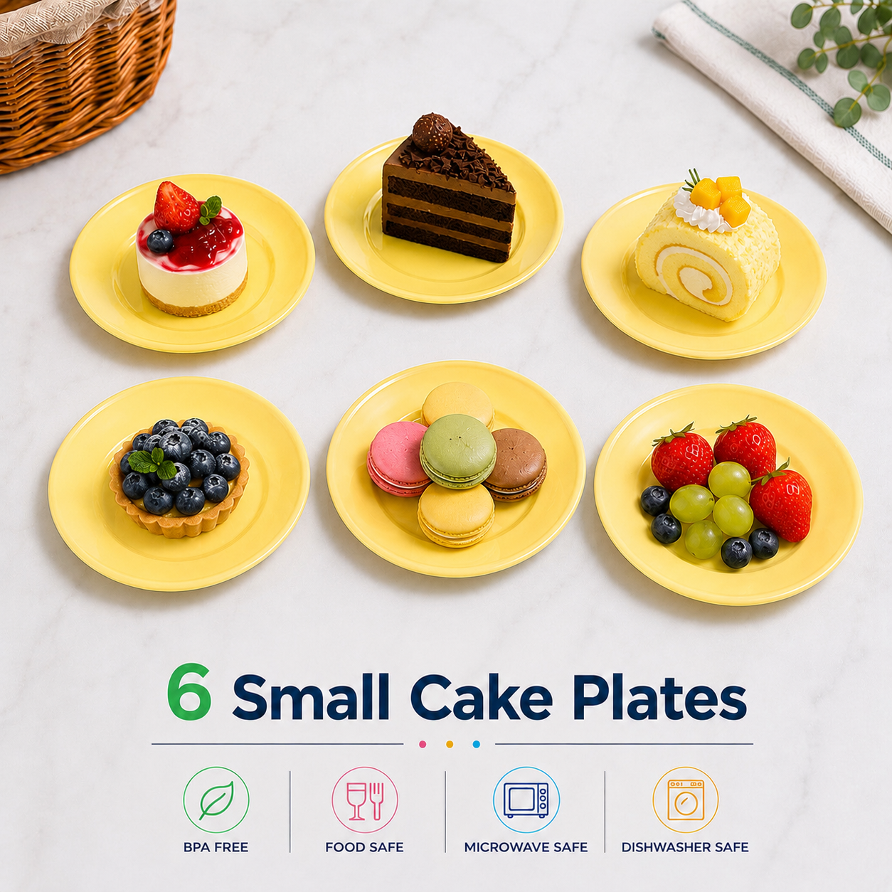 6 Small Cake Plates (K41)
