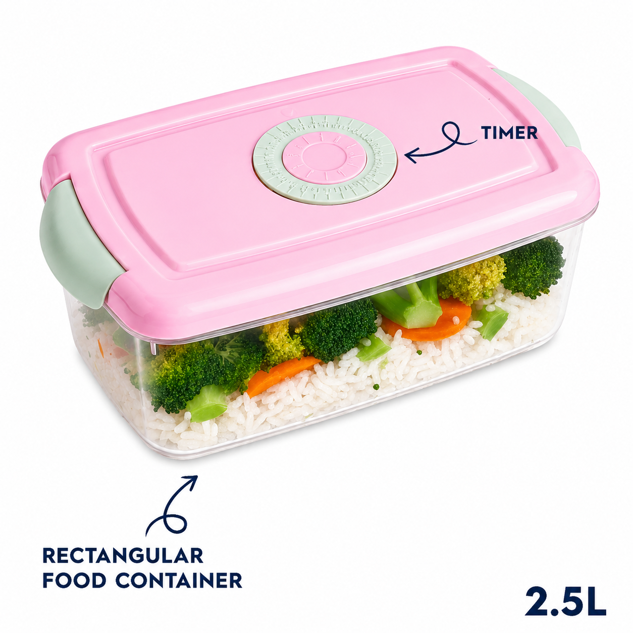 Tight lock Rectangular FOOD CONTAINER 2.5L (K73)