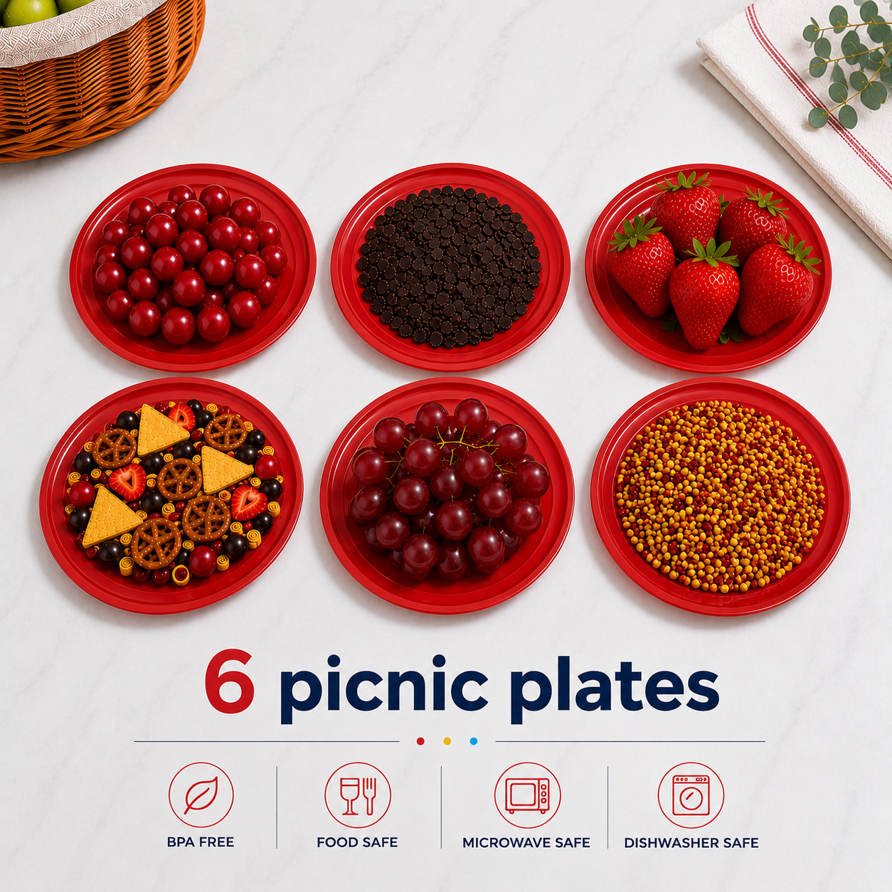6 Picnic Plates (H11)