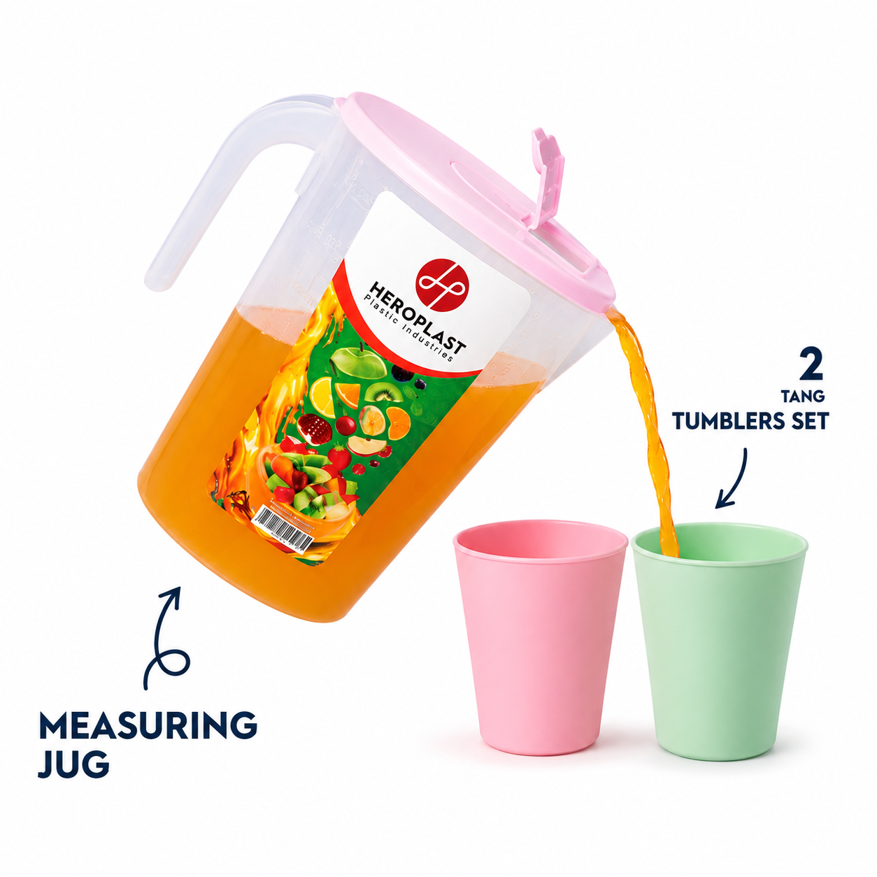 Measuring Jug (1.5L) + 2 Tang Tumblers (H05)