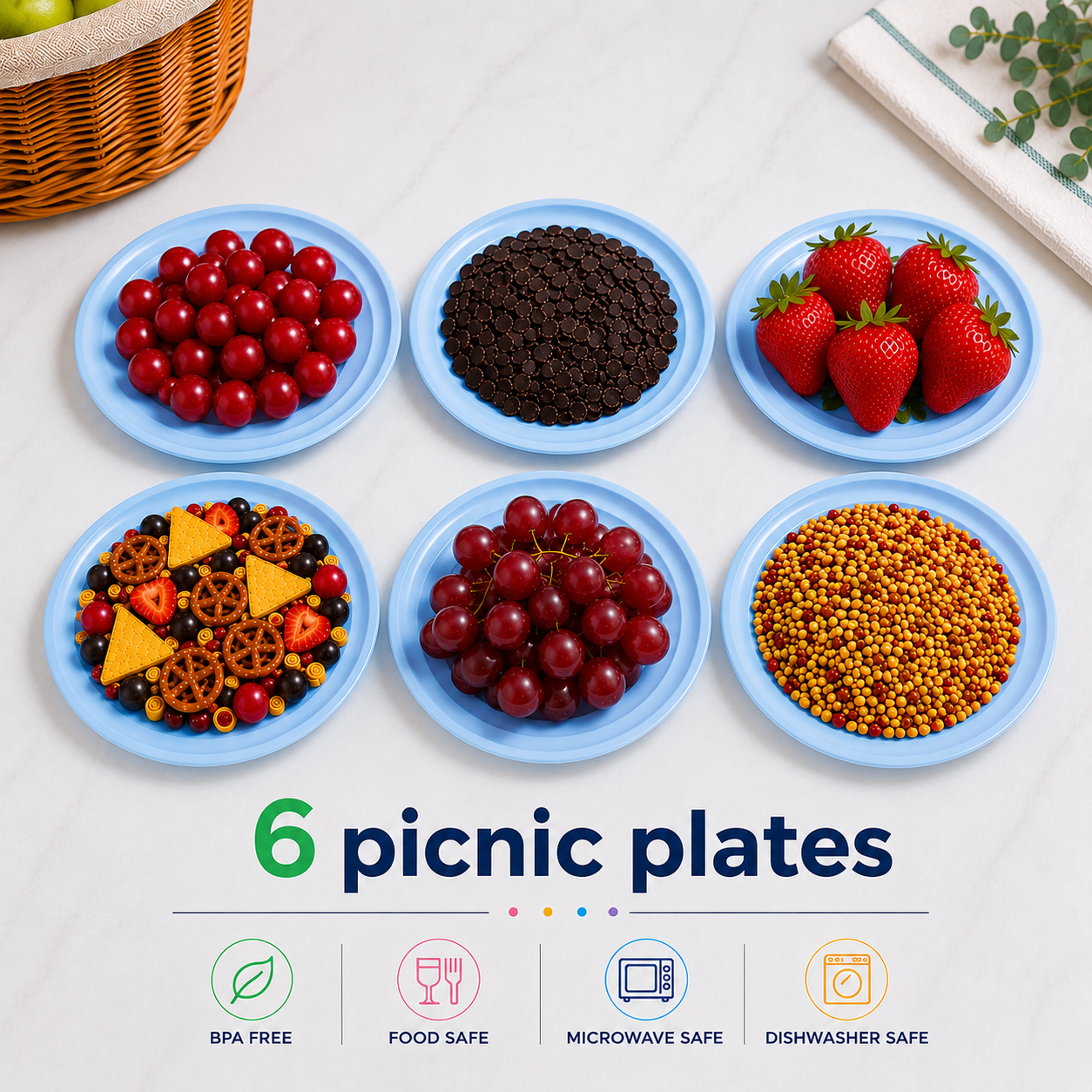 6 Picnic Plates (H11)