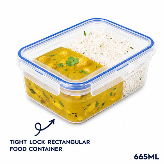 Tight lock Rectangular food container 665 M (K83)