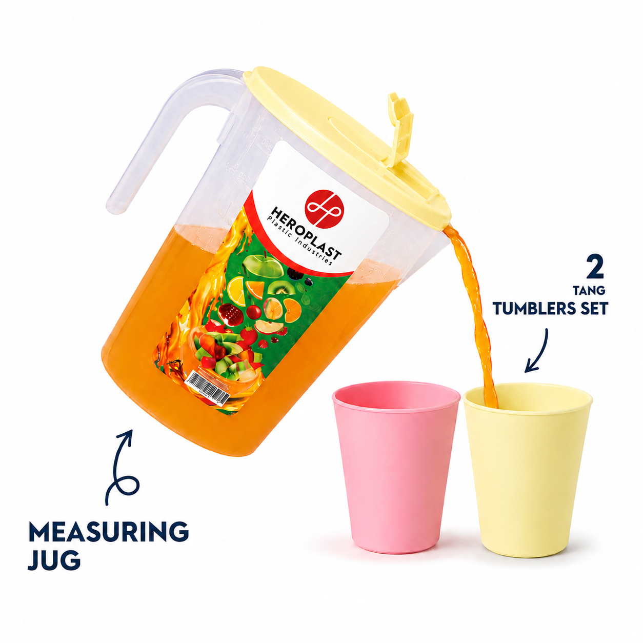 Measuring Jug (1.5L) + 2 Tang Tumblers (H05)