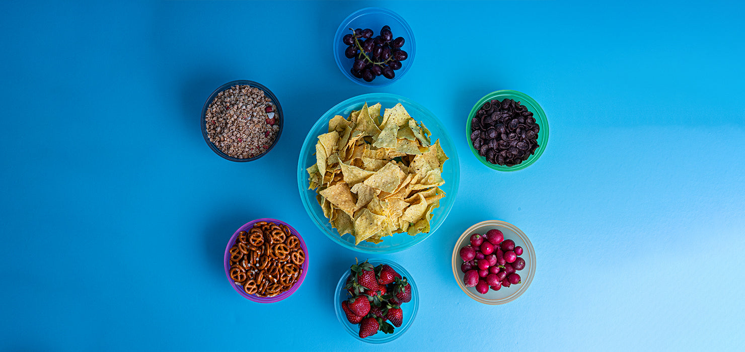 Salad bowl & six small bowls translucent
