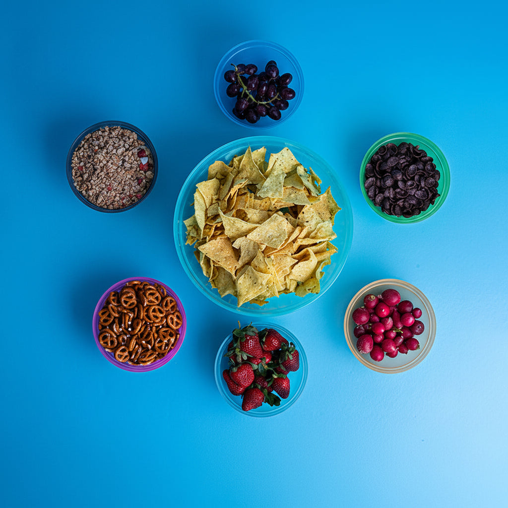 Salad bowl & six small bowls translucent