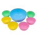 salad bowl & six small bowls
