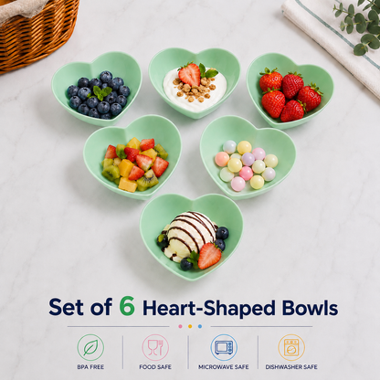 Set of 6 Heart-Shaped Bowls (H03)