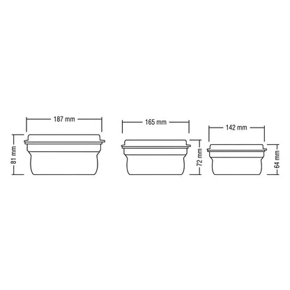 Round fridge container Set (3) (K19)