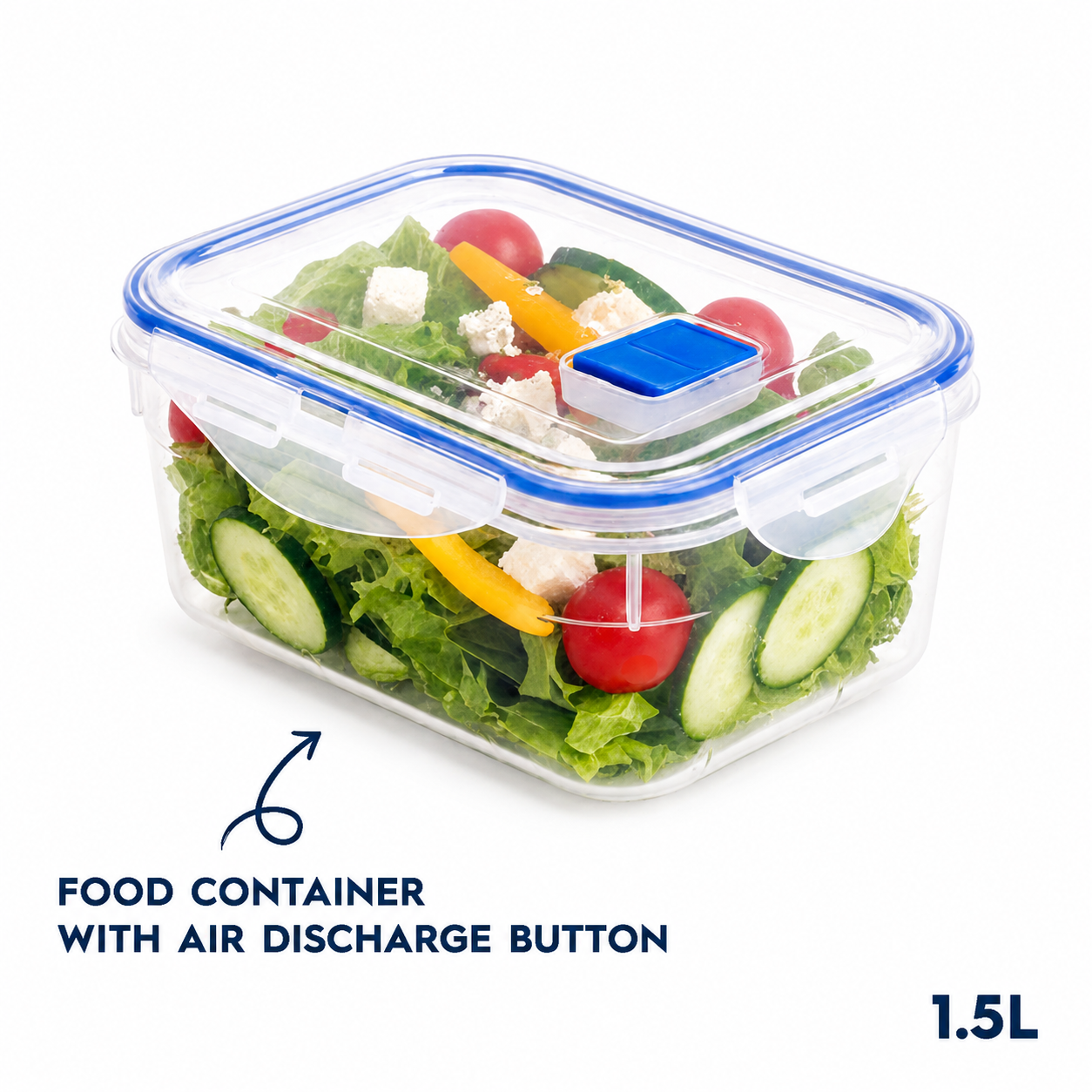 1.5L Tight lock Food container with air discharge button (K85)