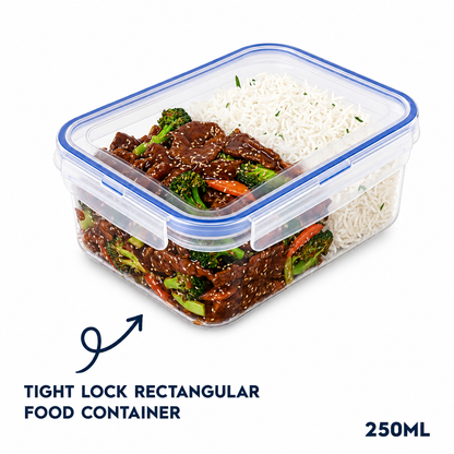 Tight lock Rectangular food container 250 M (K84)