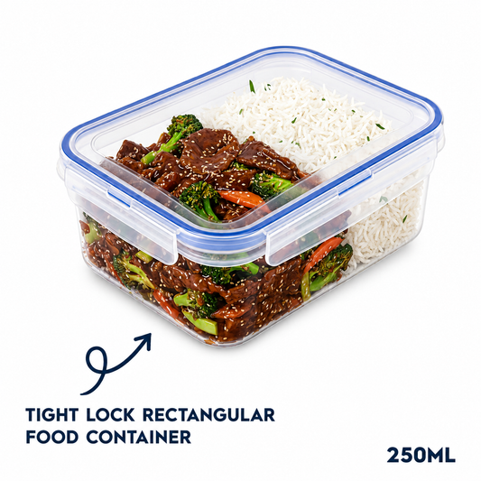Tight lock Rectangular food container 250 M (K84)