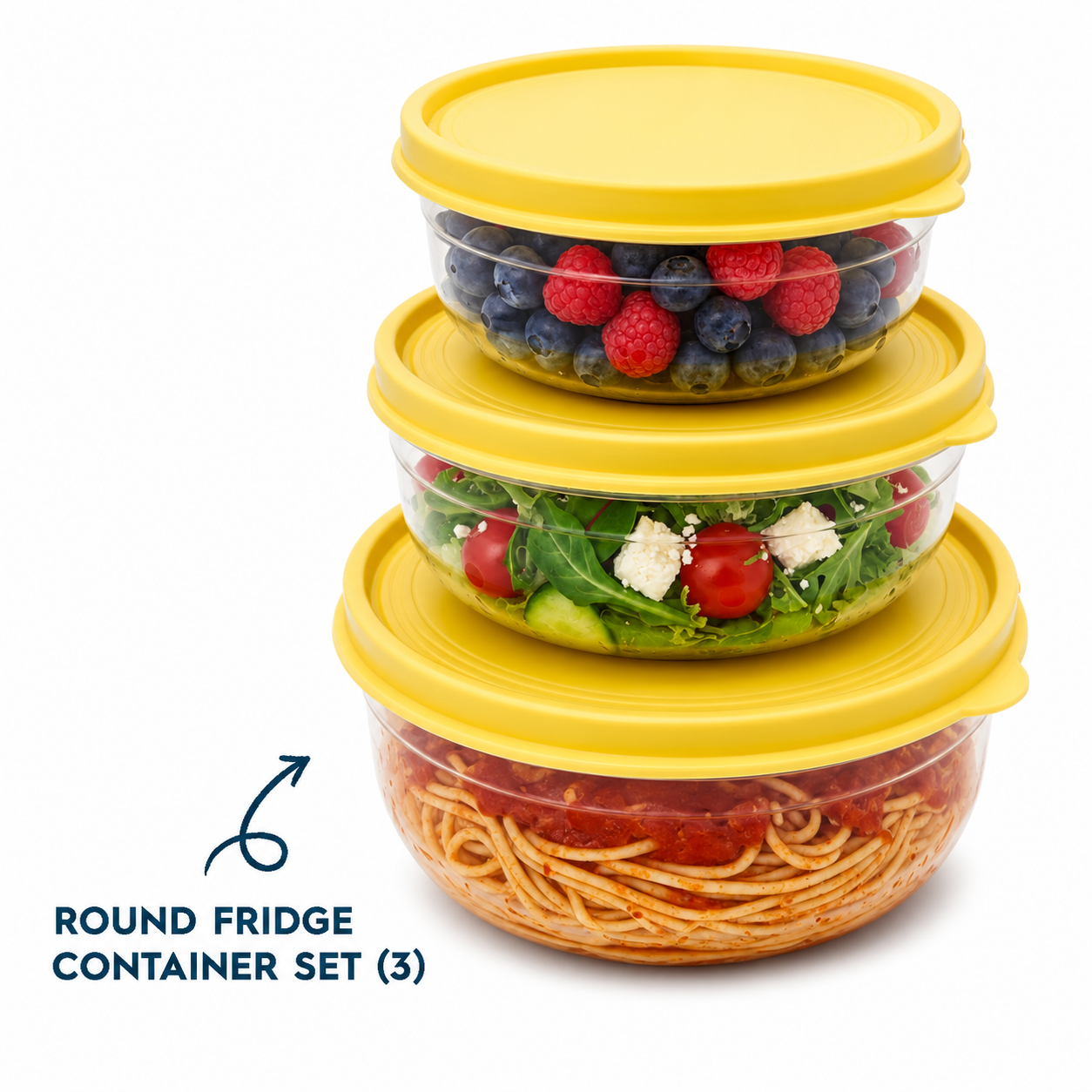 Round fridge container Set (3) (K19)