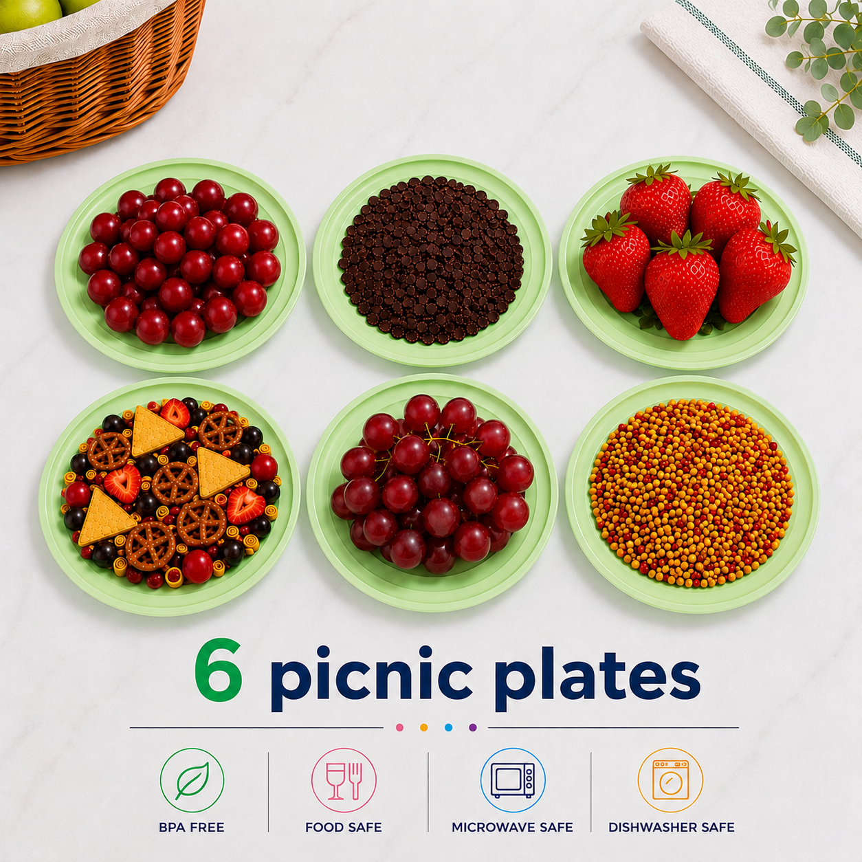 6 Picnic Plates (H11)