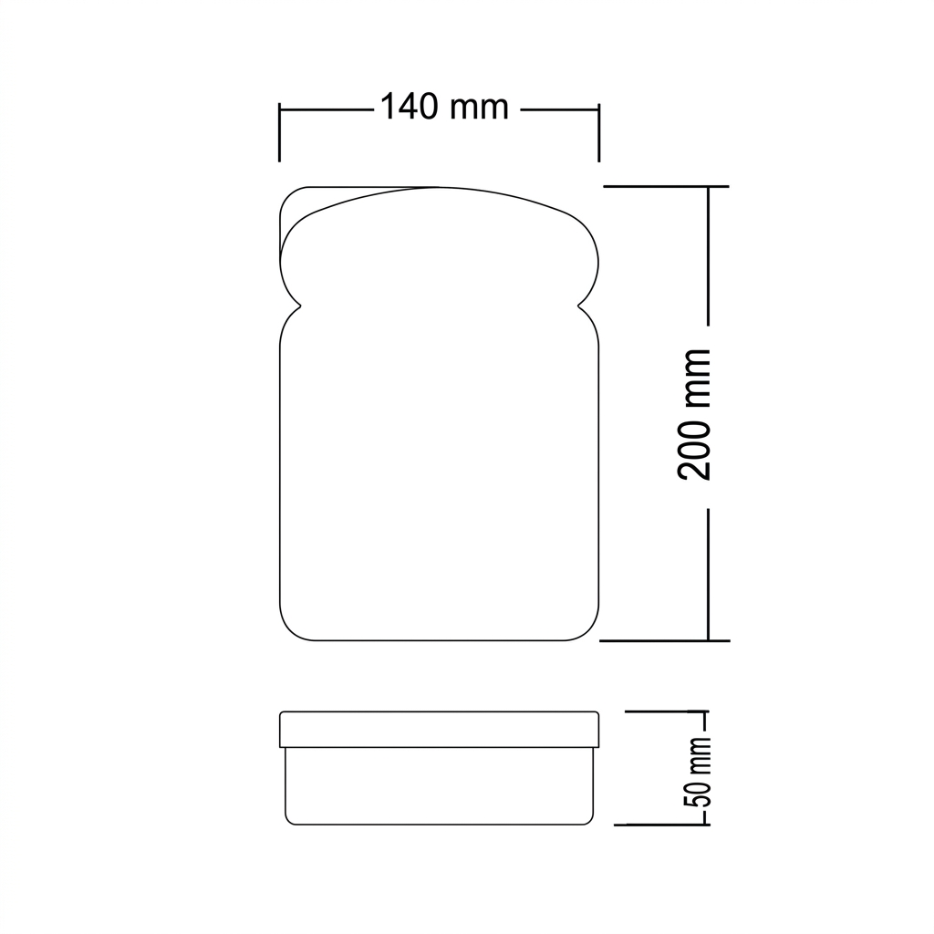 Large toast lunchbox (K39)