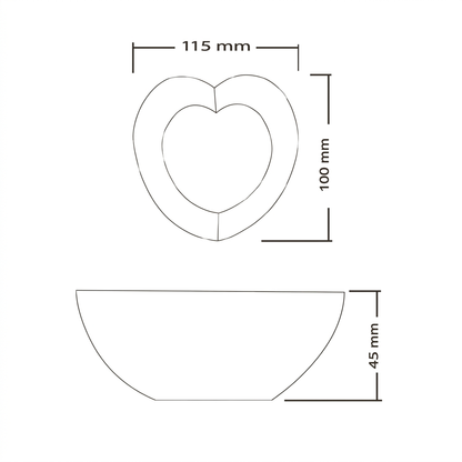 Set of 6 Heart-Shaped Bowls (H03)
